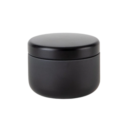 Kinkette discovery candle matte black tin on white background — 3 oz travel size clean-burning luxury candle