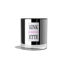Kinkette MY KINK IS YOU Signature Candle in mirrored black glass vessel on white background — luxury fragrance