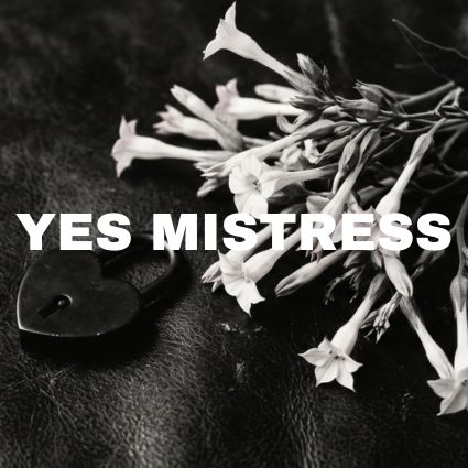 Black heart shaped lock and a bunch of tobacco flowers are shown against a black leather background